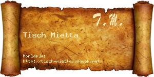 Tisch Mietta névjegykártya